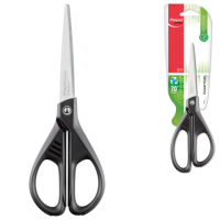 Ножницы MAPED (Франция) "Essentials Green", 210мм, черные, эргоном.ручки, карт.упак.с европод,468110
