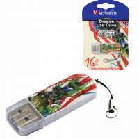 - VERBATIM 16GB Mini Tattoo Edition Dragon, USB 2.0, / - 8/2,5 /