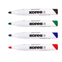 Набор маркеров маркеров для досок KORES с губкой 1мм 4шт/уп '20863