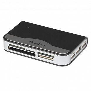  Intro R511 combo: card reader+3 port USB hub, black