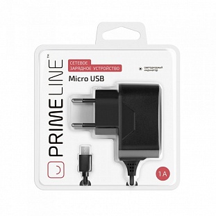 Зарядное устройство сетевое PrimeLine microUSB 1A black (PRL-2302)