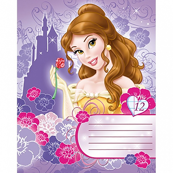 Тетрадь школьная 12л, скрепка, А5, линейка, Princess, D3372/5 - купить в Москве 