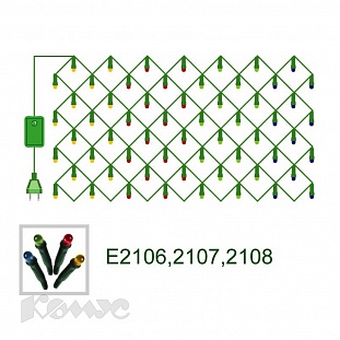 Электрогирлянда Сетка 200 рис. ламп, разноц, Е2014