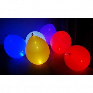 Шары надувные светодиодные LED,разноцветные,12 см,набор,5 шт
