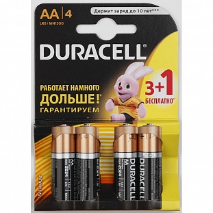 Батарея DURACELL AA/LR6 BASIC 3шт+1 бесплатно бл/4