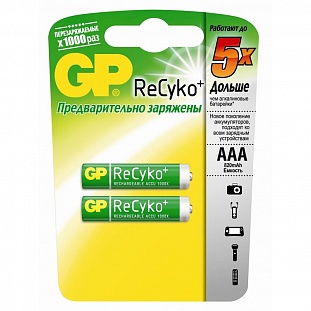 �������� ������� ����������� GP ReCyko+ 850mAh AAA/LR03/24A NiMH ��/2