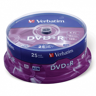  DVD+R() VERBATIM 4,7Gb 16x 25 Cake Box 43500 (/-5006)