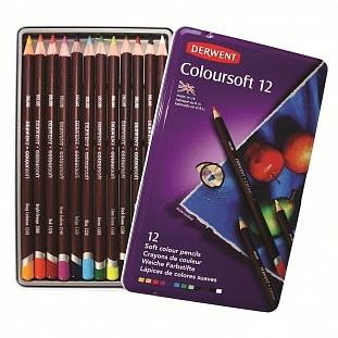 Карандаши цветные Derwent 12цв круг L=175мм D=8мм Coloursoft D-0701026