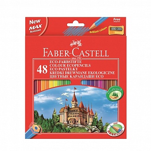 Карандаши цветные 48цв 6-гран точилка Faber-Castell Grip Eco Замок 120148