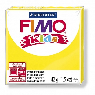 Глина полимерная желтая, 42гр, FIMO, kids, 8030-1