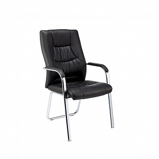 Кресло BN_TQ_конференц Echair-807 VPU кожзам черный, хром