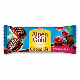 Печенье Alpen Gold Chocolife вишня, 136г