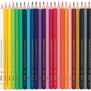 Карандаши цветные 24цв 6-гран Pentel Colour pencils CB8-24