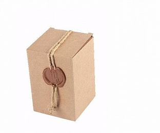 Подарочная упаковка Коробка микрогофра шпагат и печать 9х13,5х9см, 005-60