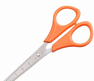 Ножницы 133 мм тупоконечные с пластиковыми оранжевыми ручками