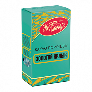 Какао КРАСНЫЙ ОКТЯБРЬ Золотой ярлык, 100г, картонная коробка, ш/к 00739 ...