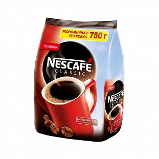 Кофе Nescafe Classic раств.гранул.пакет 750г