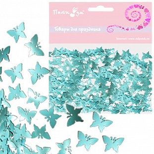 Конфетти фольгированное «Бабочки синие» (14 г)