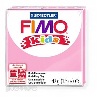 Глина полимерная розовая, 42гр, FIMO, kids, 8030-220