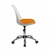 Кресло BN_Dt_Echair-212 PTW пласт.бел, ткань оранж 001TW