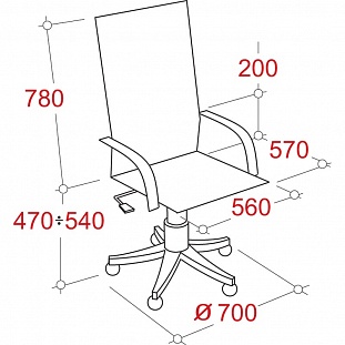 Кресло BN_Jl_Руководителя Echair-545 ML кожа черная, хром